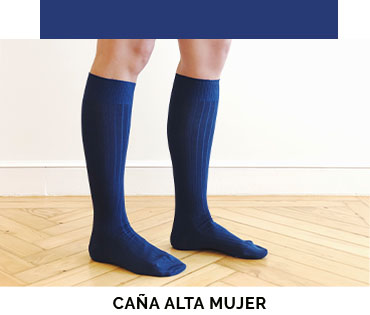 Calcetines de hilo d escocia de mujer de caña alta Four Cottons